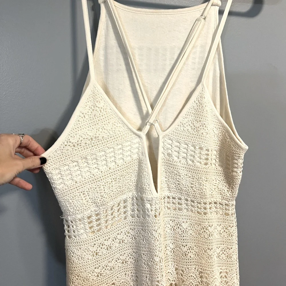NWOT FREE PEOPLE CROCHET FLARE JUMPSUIT - Picture 5 of 9